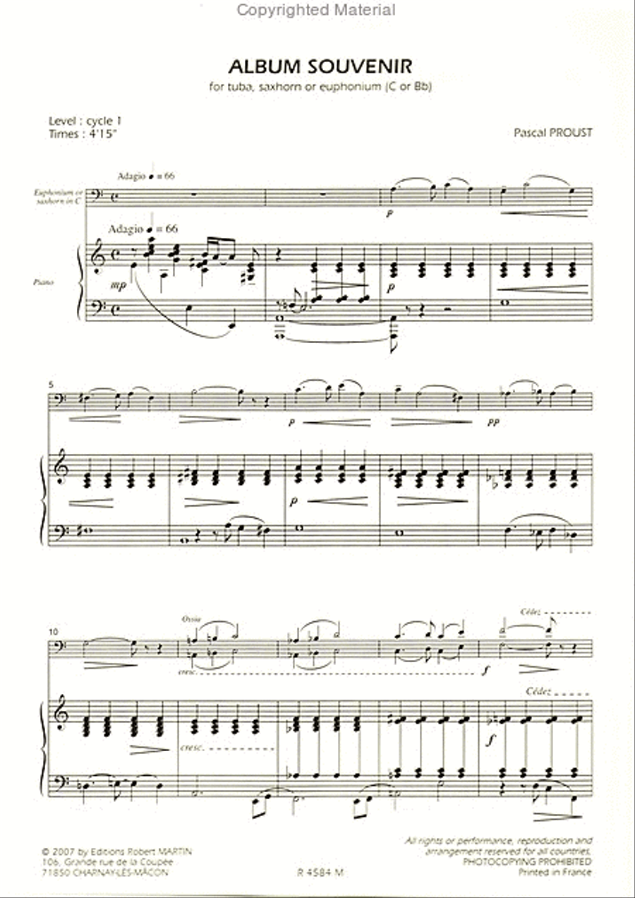 Album souvenir, pour tuba, euphonium, saxhorns Euphonium scores gallery preview page 2