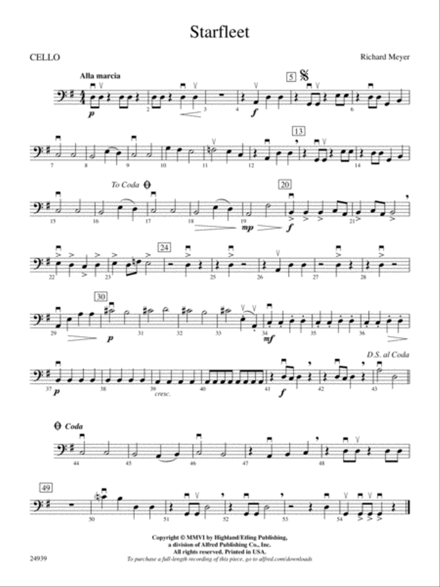 Starfleet: Cello String Orchestra scores gallery preview page 1