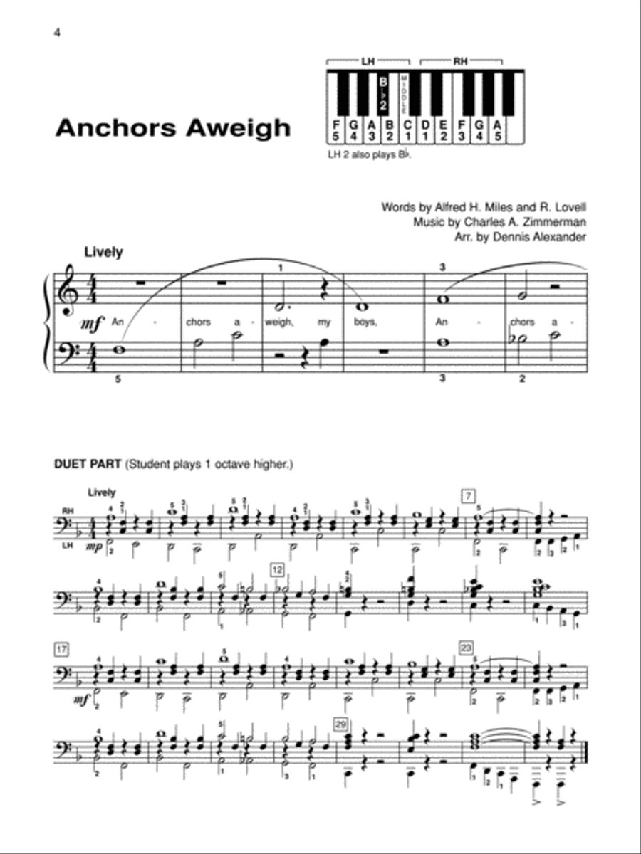 Alfred's Basic Piano Course Patriotic Solo Book, Level 1B Piano Method scores gallery preview page 3