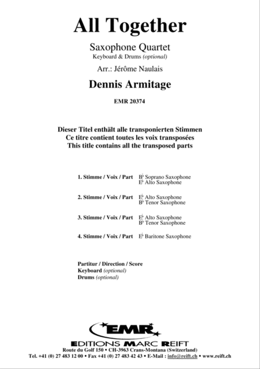 All Together All Together Saxophone Quartet scores gallery preview page 2