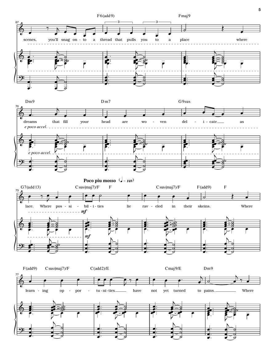 A Glimpse Of The Weave Piano, Vocal scores gallery preview page 5
