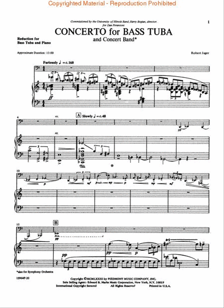 Concerto for Bass Tuba and Concert Band Concert Band scores gallery preview page 2