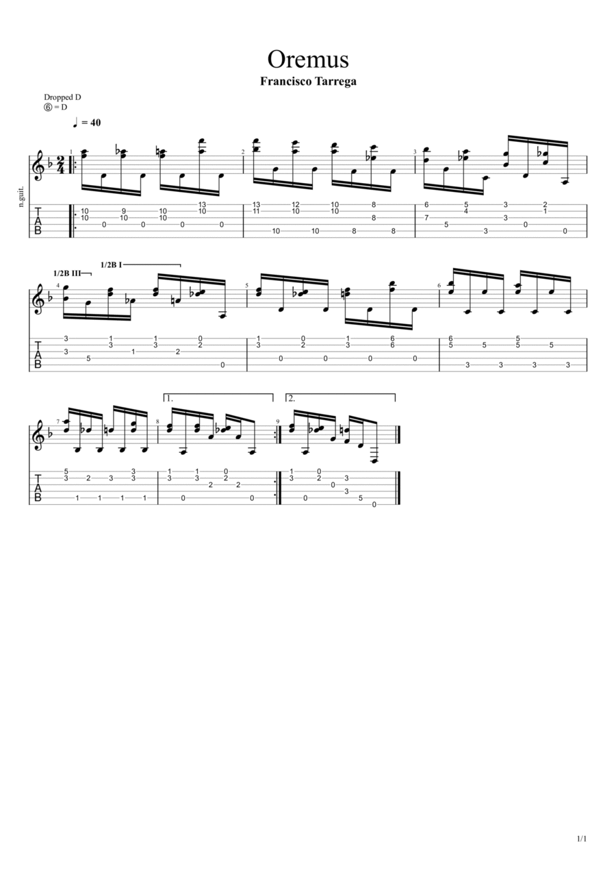 Oremus Oremus Acoustic Guitar scores gallery preview page 1