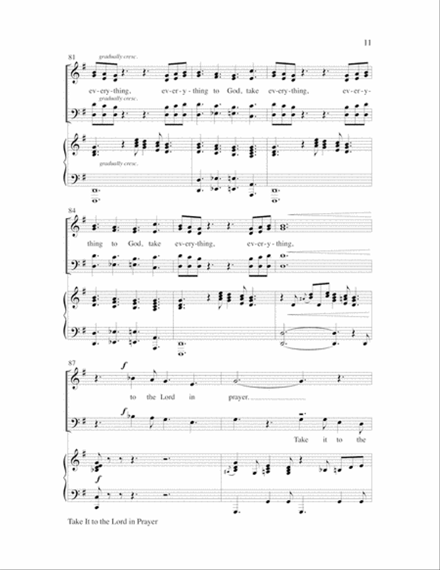 Take It to the Lord In Prayer Choir scores gallery preview page 11