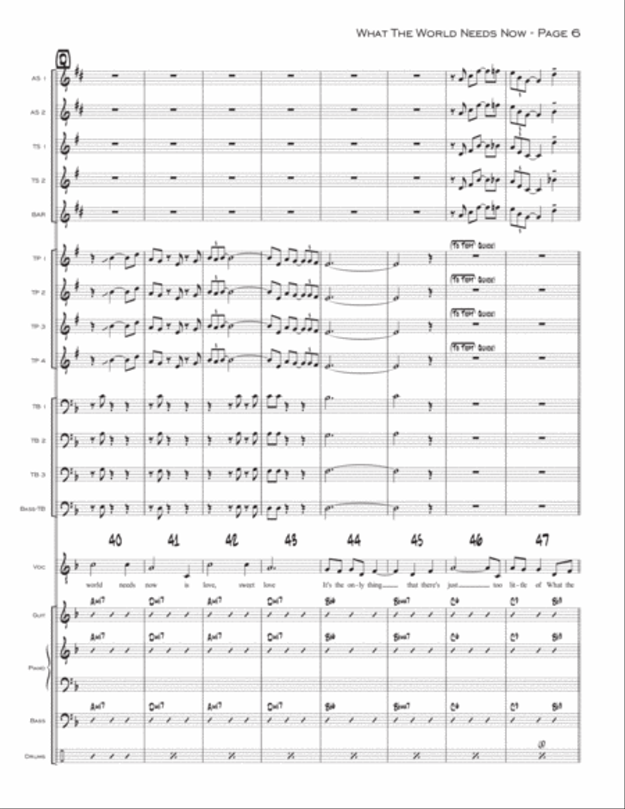 What The World Needs Now Is Love Jazz Ensemble scores gallery preview page 6