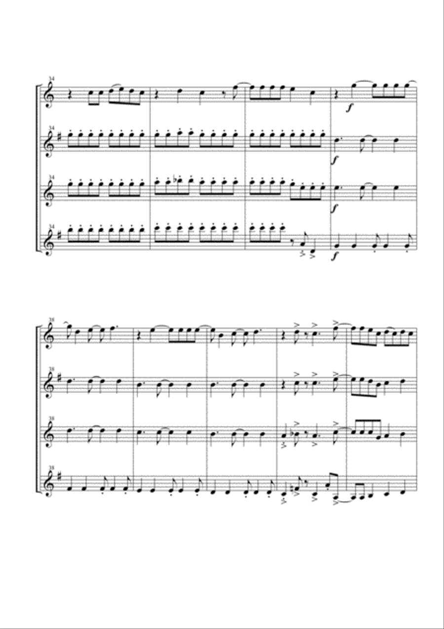 Mamma Mia Woodwind Quartet scores gallery preview page 5