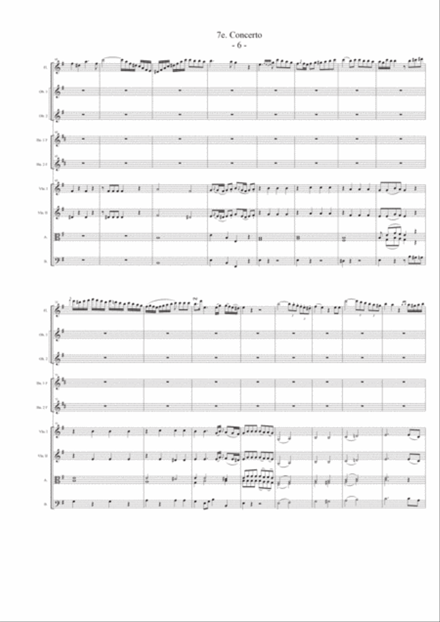 Flute Concerto Nr. 7 in e min. Chamber Orchestra scores gallery preview page 6