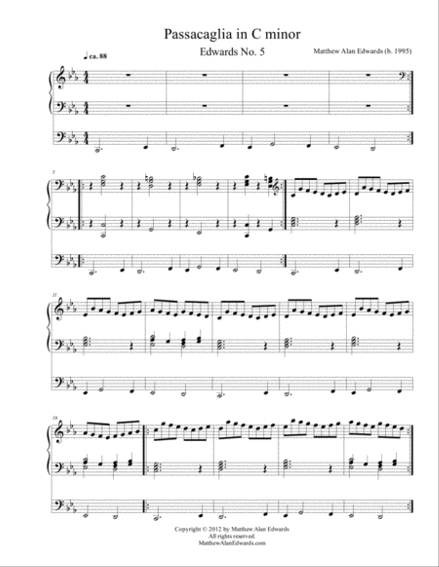 Passacaglia in C minor Organ Solo scores gallery preview page 3