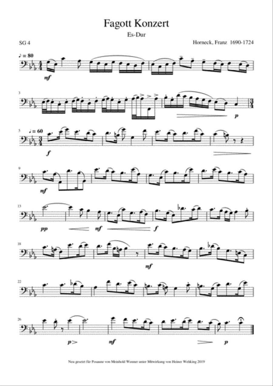 Heiser, Horneck, Korganov, Kretzer, Lebrun Trombone Solo Posaune Soli Stück Stücke Piece Pieces S Organ scores gallery preview page 4