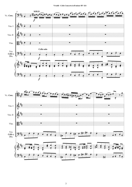 Vivaldi - Cello Concerto in B minor RV 424 for Cello, Strings and Cembalo image number null