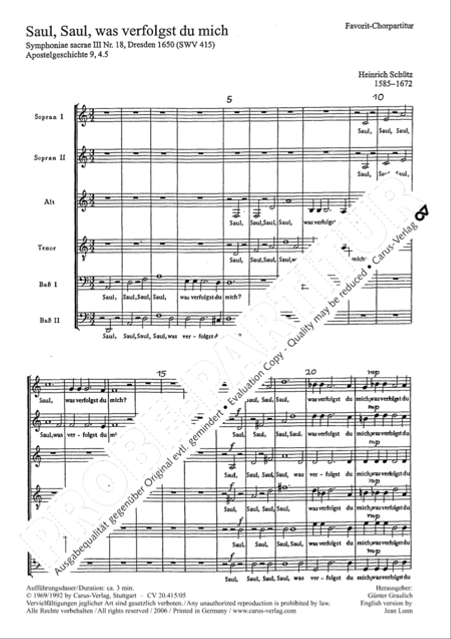 Saul, wilt thou injure me? (Saul, was verfolgst du mich) 4-Part scores gallery preview page 2