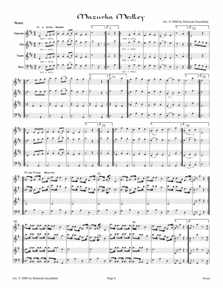 Swedish Recorder Quartet Collection - Score