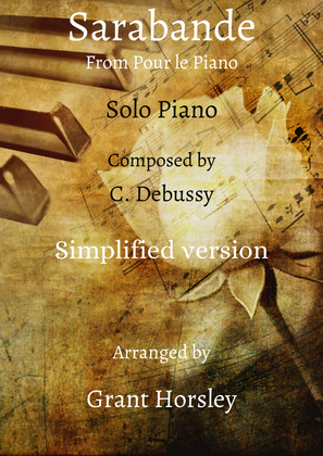 Book cover for "Sarabande" From Pour le Piano- C. Debussy- Solo Piano. Simplified Version