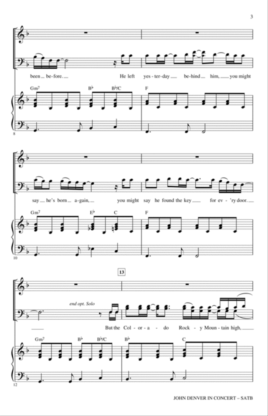 John Denver In Concert (arr. Alan Billingsley) 4-Part scores gallery preview page 2