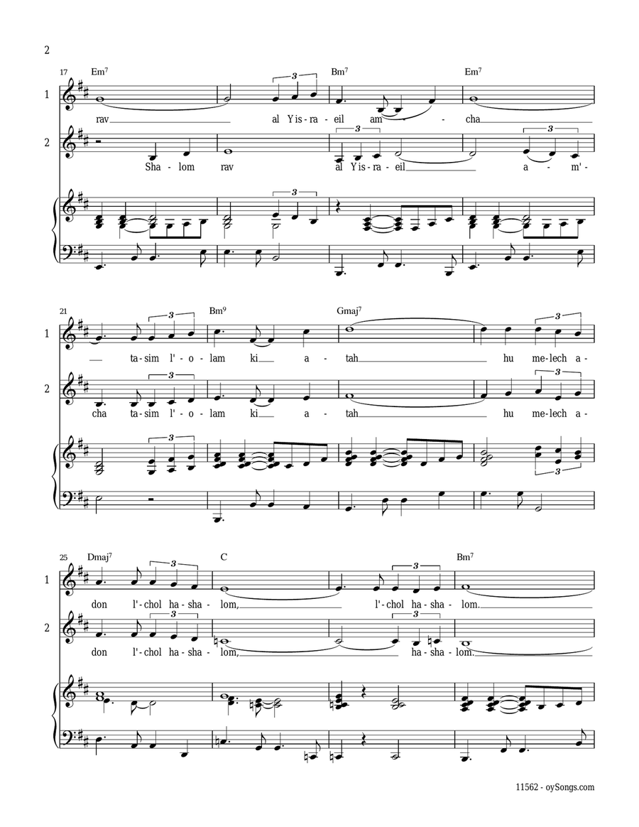 Shalom Rav 2-Part scores gallery preview page 2