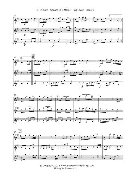 Quantz, J. - Sonata in D (Mvt. 1) for Three Violins image number null