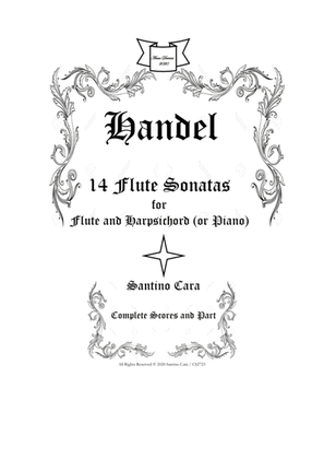 Handel - 14 Flute Sonatas Op.1 for Flute and Harpsichord or Piano - Scores and Part