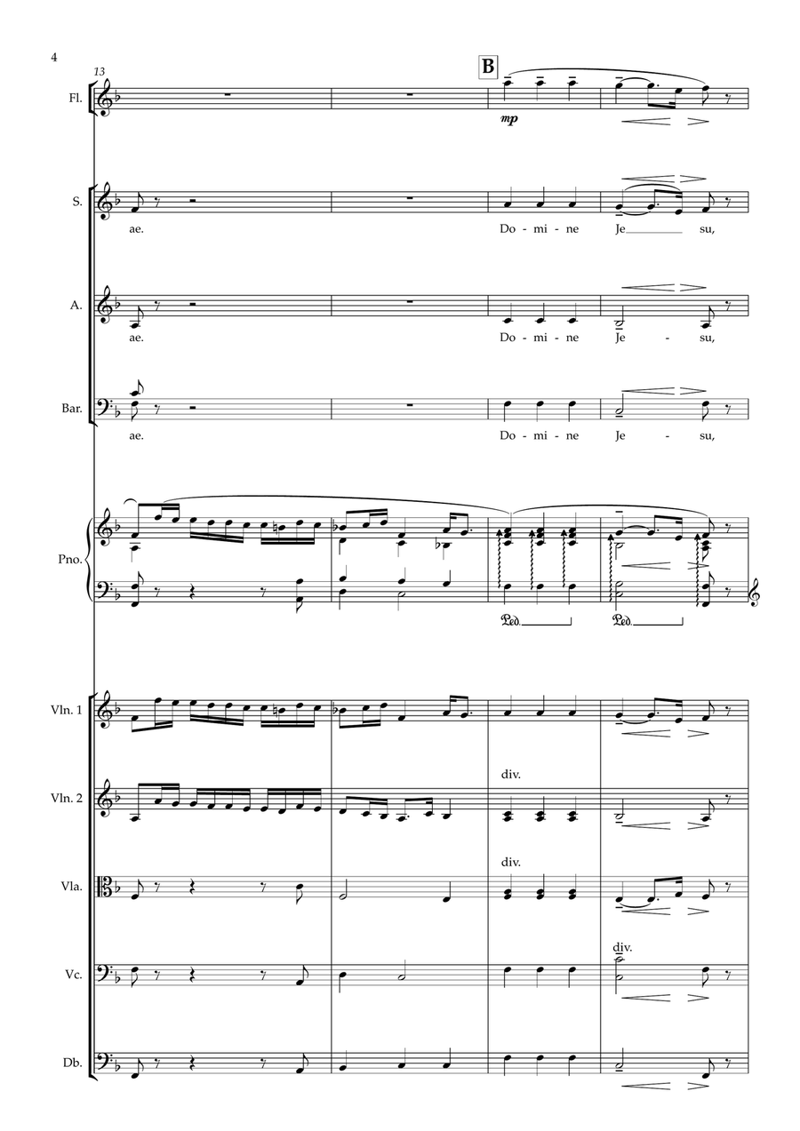 Domine Jesu Christe (SAB Choir & Orchestra) 3-Part scores gallery preview page 5