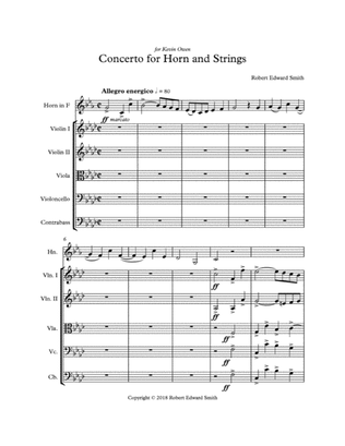 Book cover for Concerto for Horn and Strings