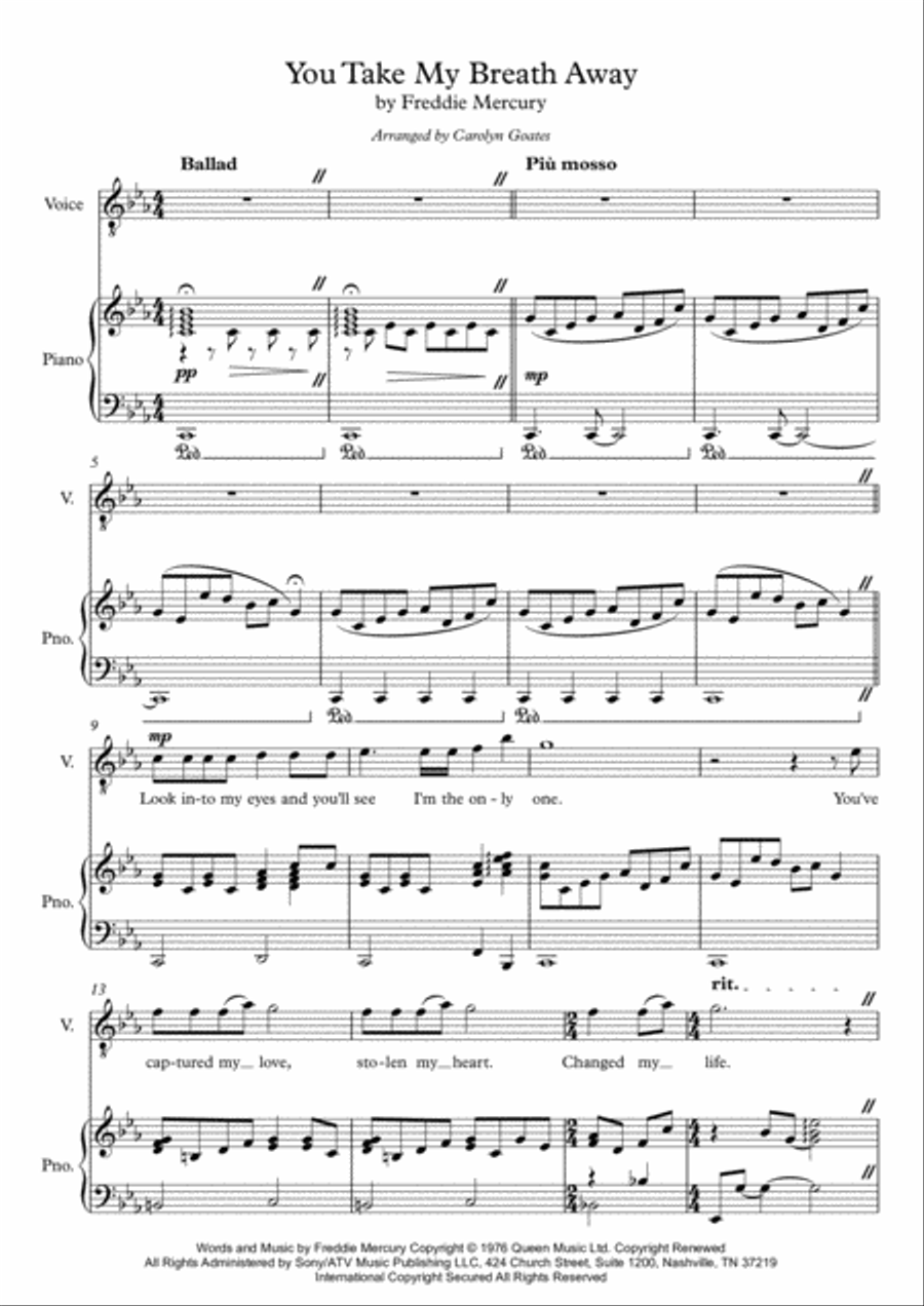 You Take My Breath Away Voice scores gallery preview page 1