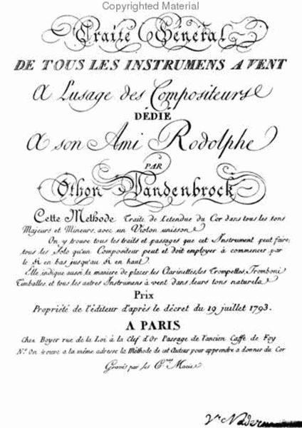 Methods & Treatises Horn - France 1600-1800