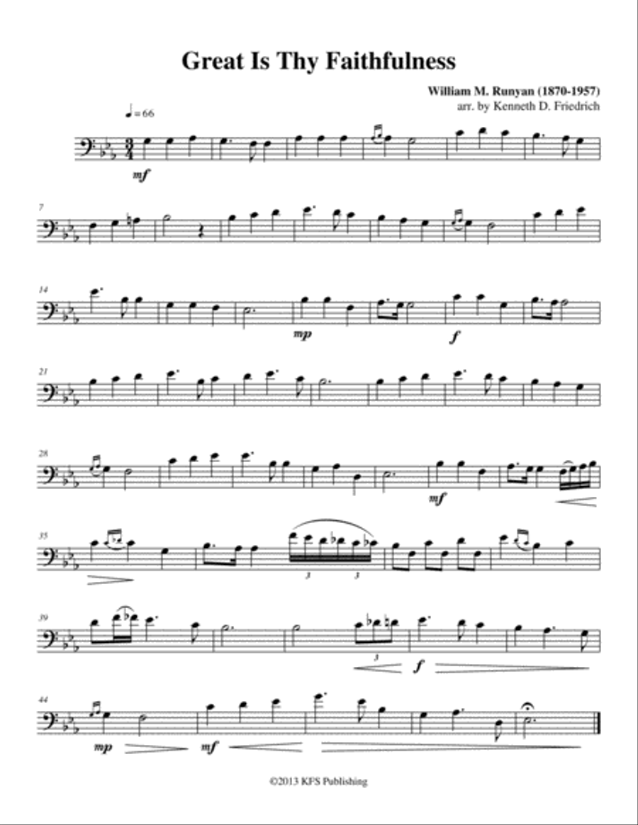 52 Selected Hymns for the Solo Performer - trombone or euphonium