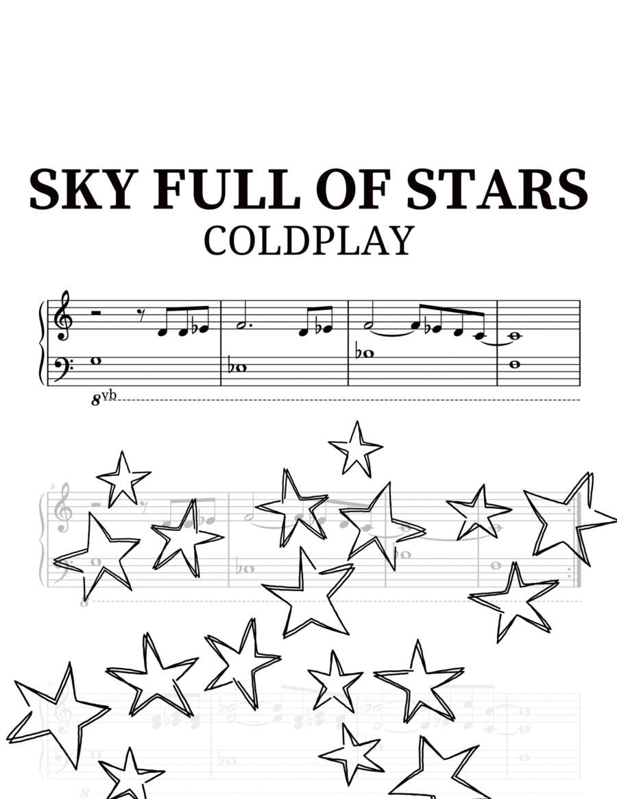 A Sky Full Of Stars Easy Piano scores gallery preview page 1