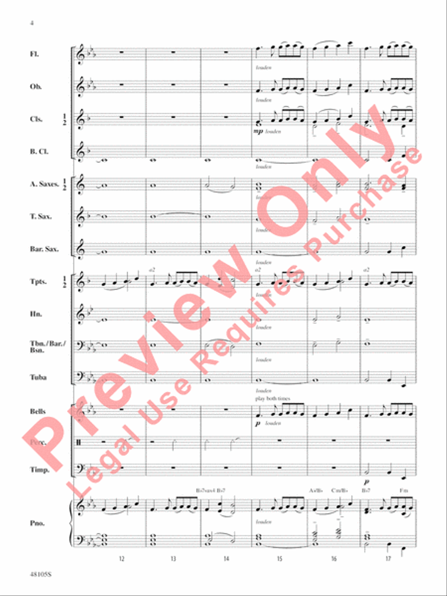 Walking Tune Concert Band scores gallery preview page 5
