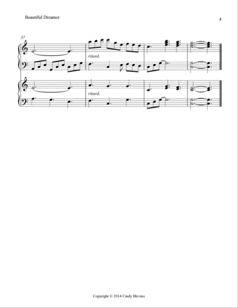 Beautiful Dreamer, for Harp Duet Harp scores gallery preview page 5