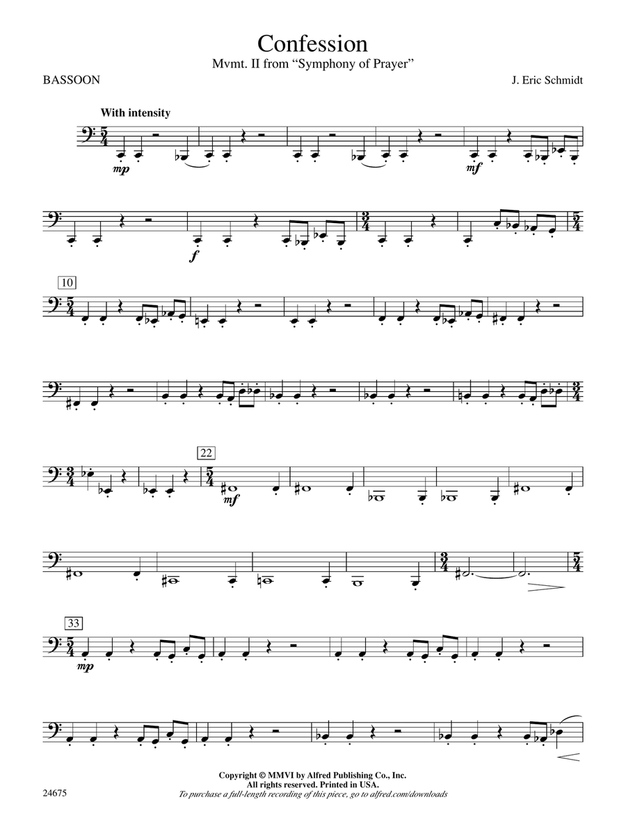Confession (Movement 2 of Symphony of Prayer): Bassoon