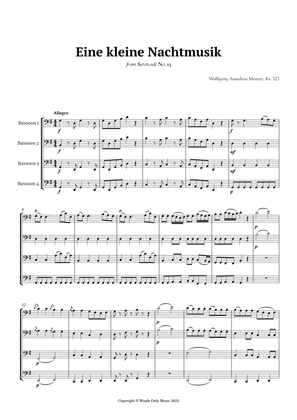 Eine kleine Nachtmusik by Mozart for Bassoon Quartet