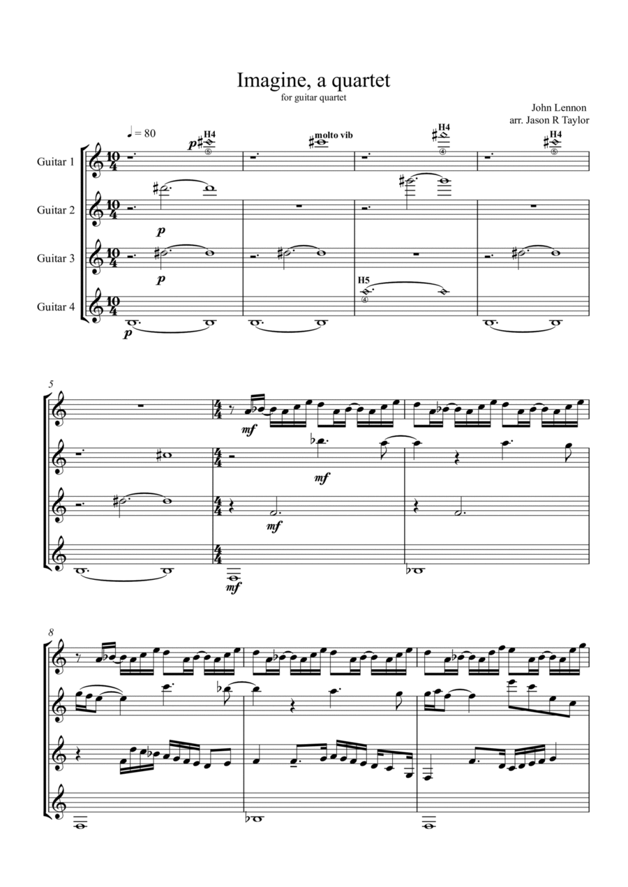 Imagine Guitar Ensemble scores gallery preview page 1