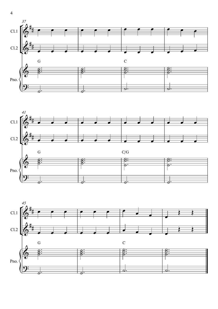Chopsticks Chopsticks Clarinet Duet scores gallery preview page 4
