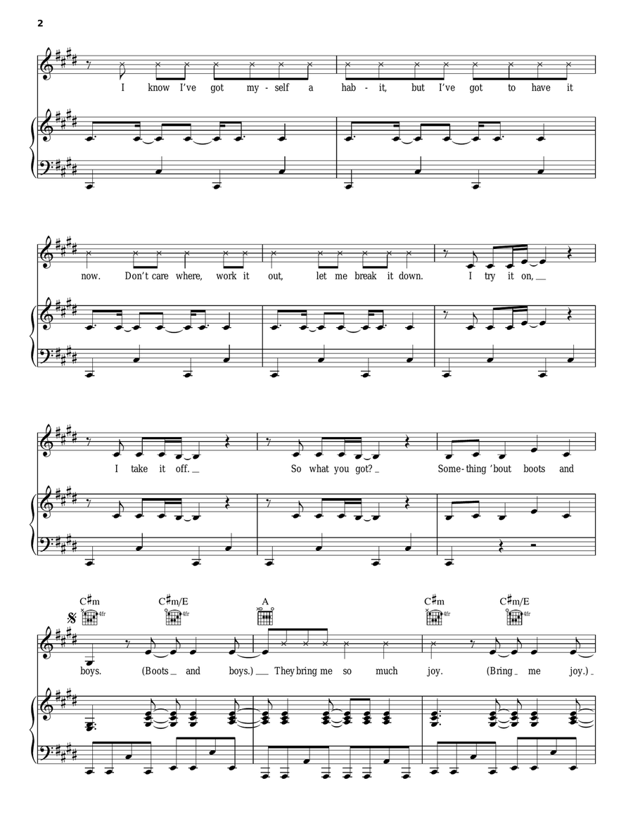 Boots & Boys Boots & Boys Piano, Vocal, Guitar scores gallery preview page 2