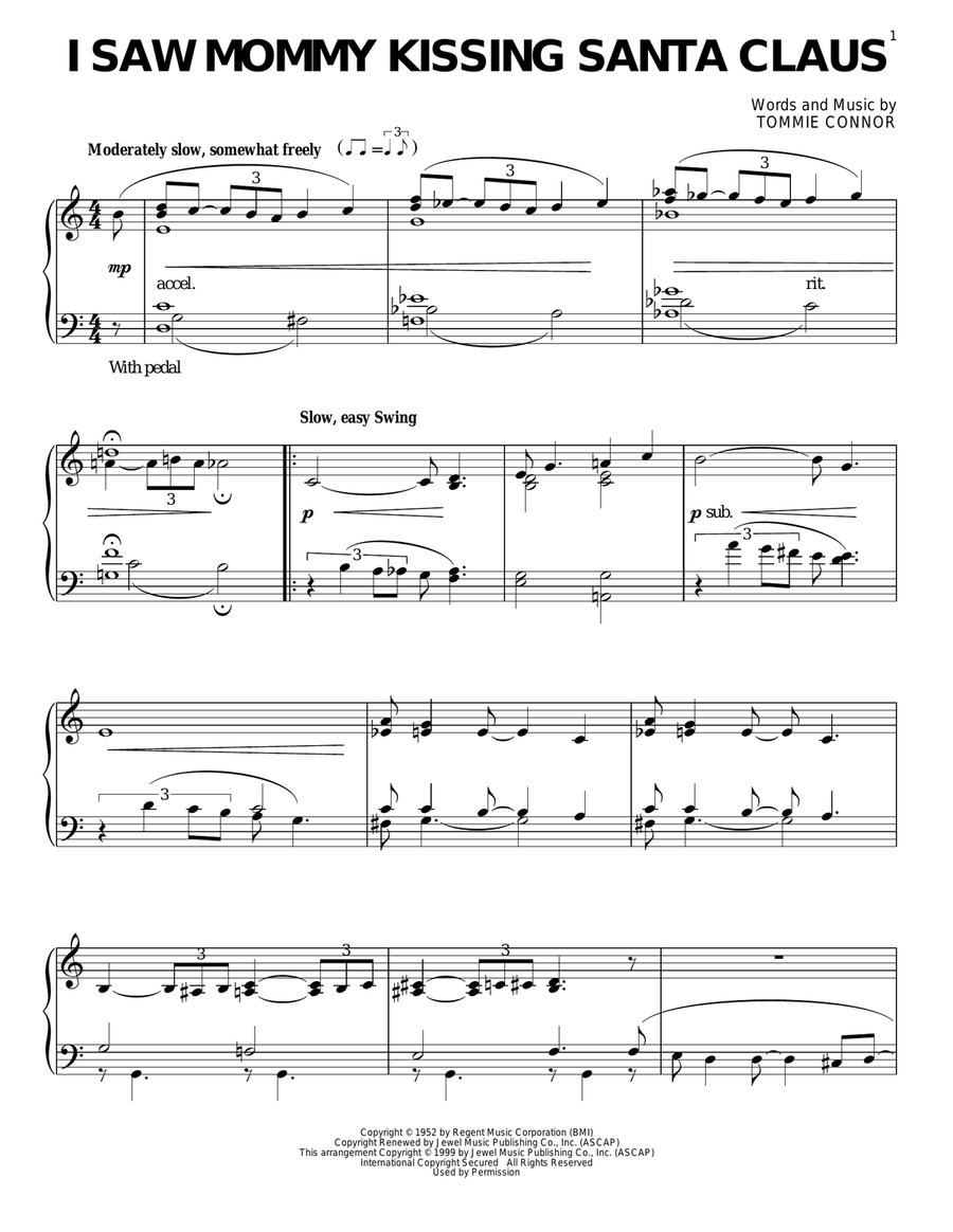 I Saw Mommy Kissing Santa Claus Piano Solo scores gallery preview page 1