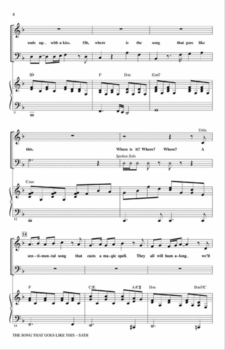 The Song That Goes like This 4-Part scores gallery preview page 3