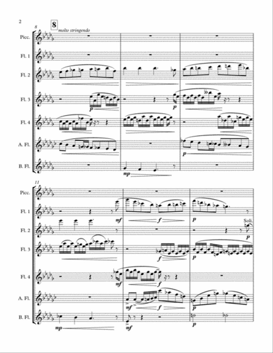 Automne for Flute Choir (Score) Flute Choir scores gallery preview page 2