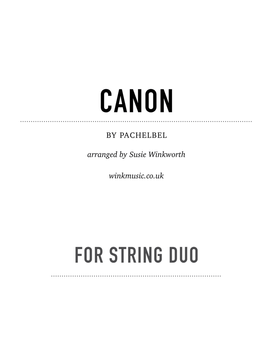 Pachelbel Canon String Duet scores gallery preview page 1