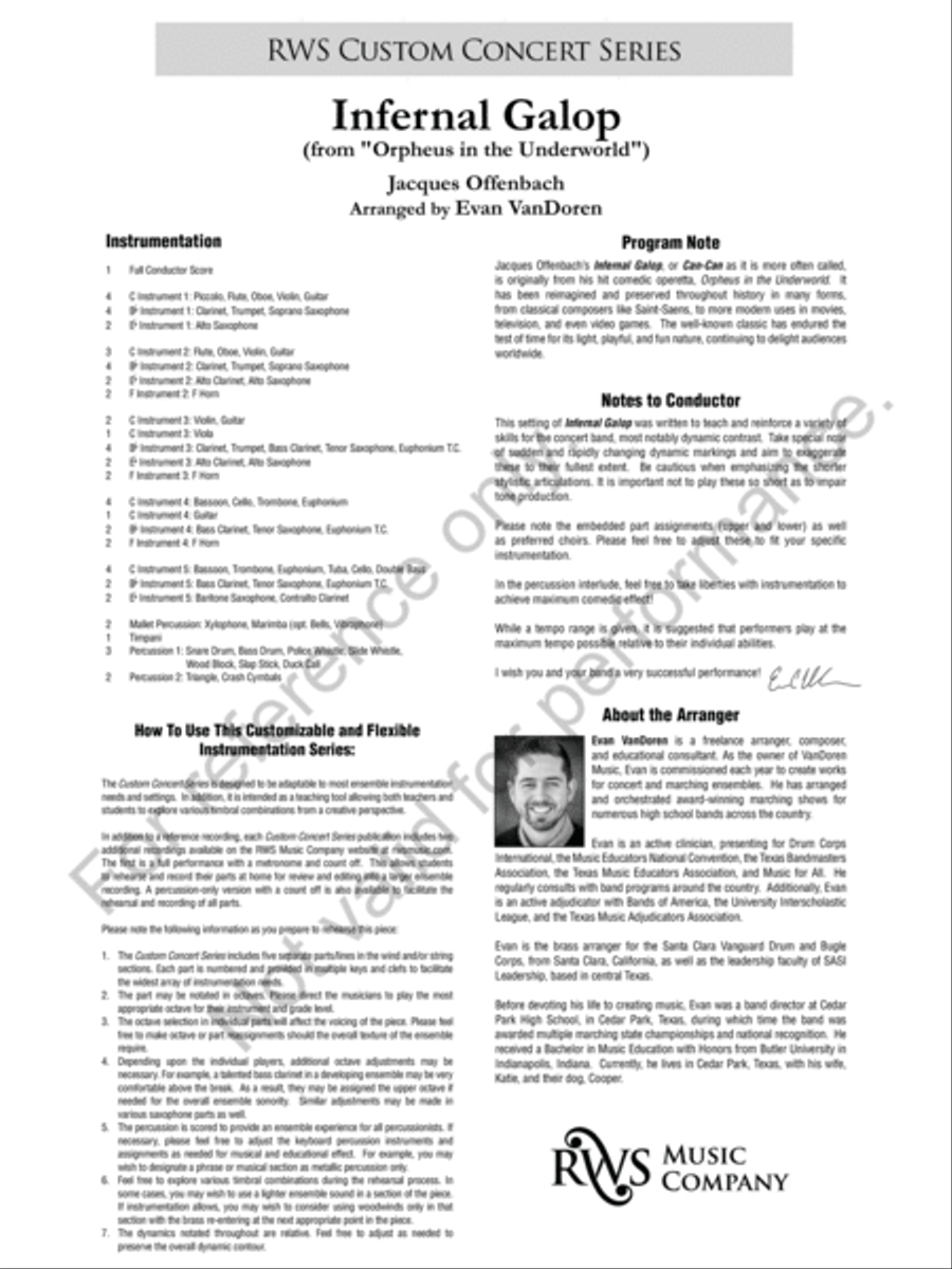 Infernal Galop Concert Band scores gallery preview page 3