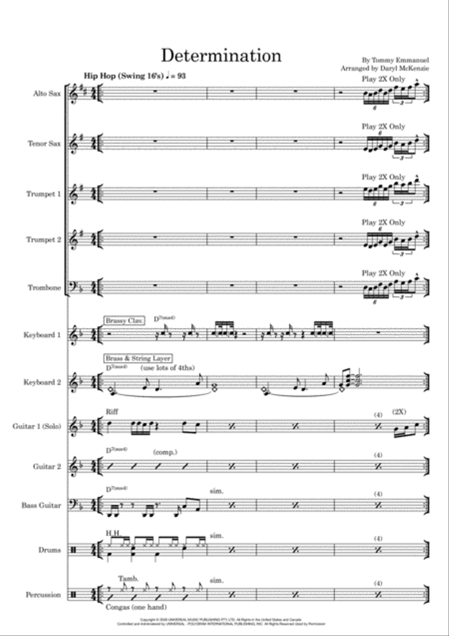 Determination Saxophone scores gallery preview page 1