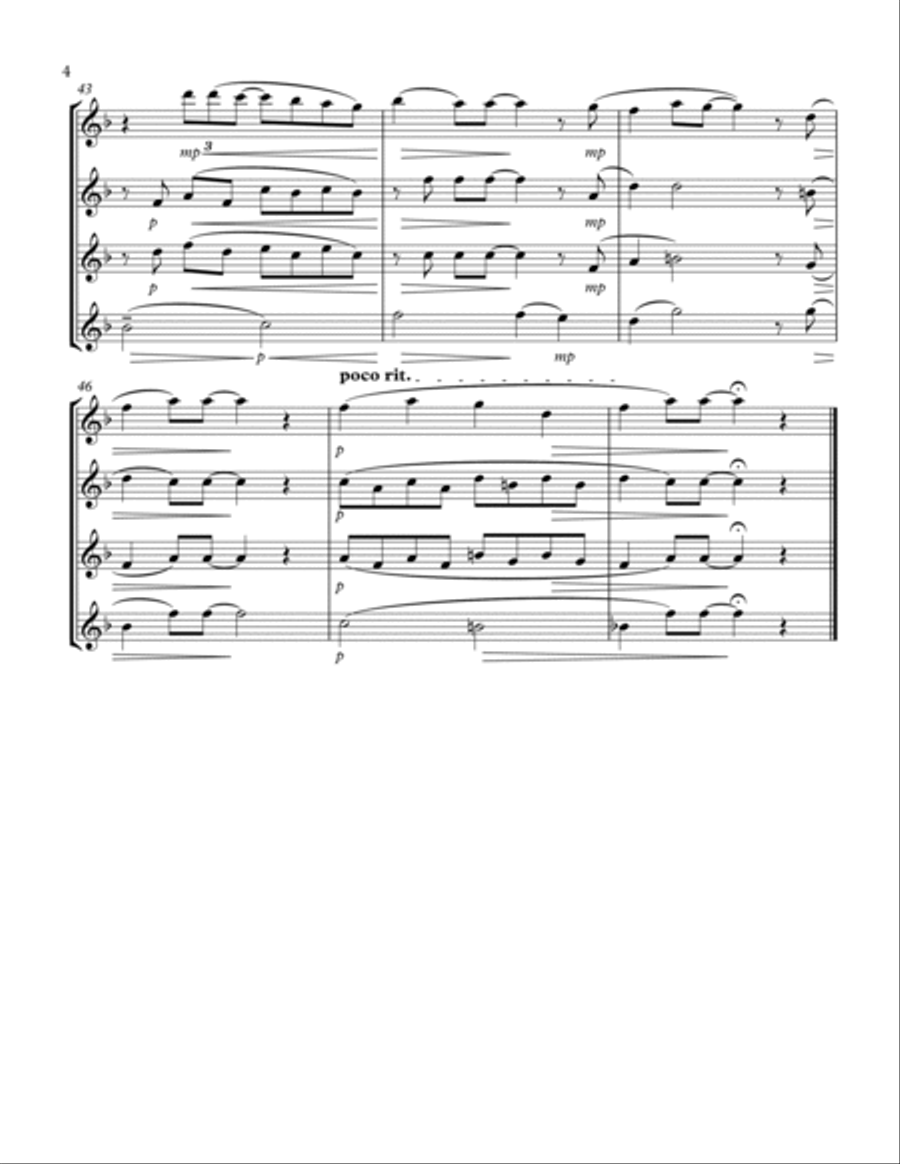 Yesterday Yesterday Flute Quartet scores gallery preview page 5