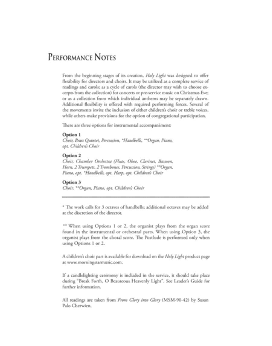 Holy Light: A Candlelight Service of Carols 4-Part scores gallery preview page 2
