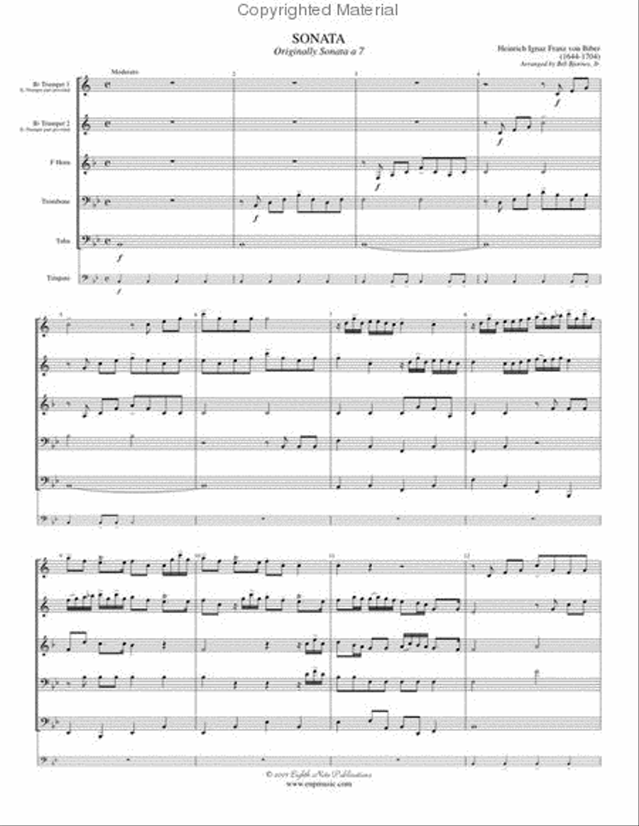 Sonata (Originally Sonata a 7) Brass Ensemble scores gallery preview page 2
