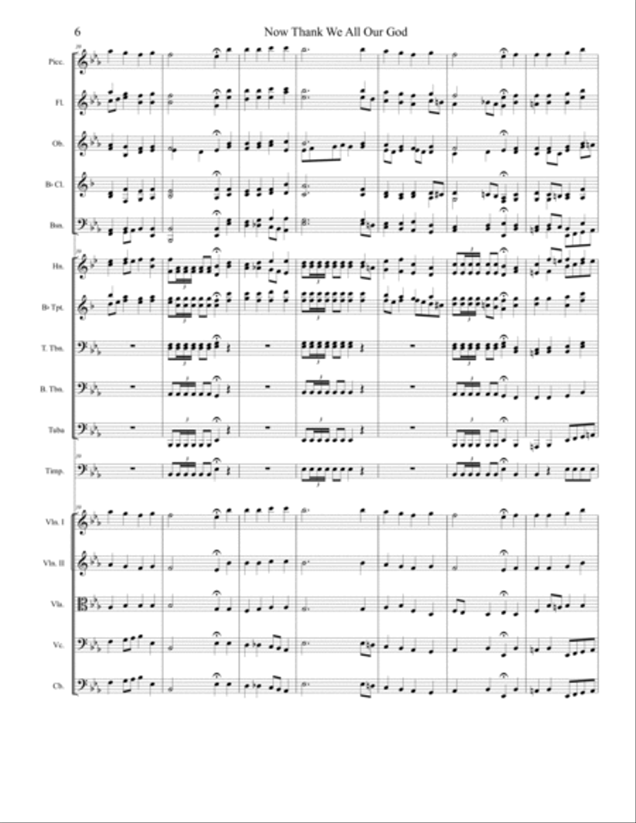 Now Thank We All Our God Full Orchestra scores gallery preview page 6