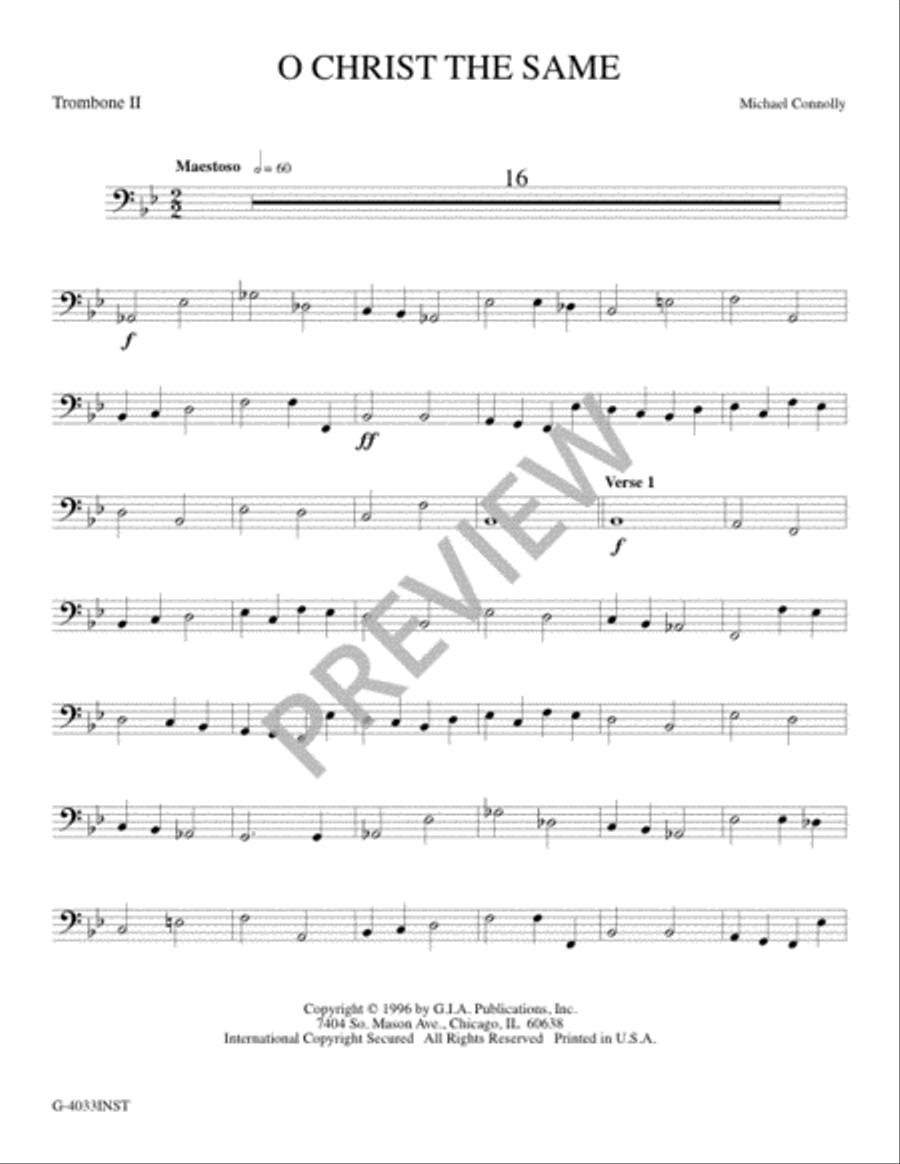O Christ the Same - Instrument edition Trombone scores gallery preview page 13