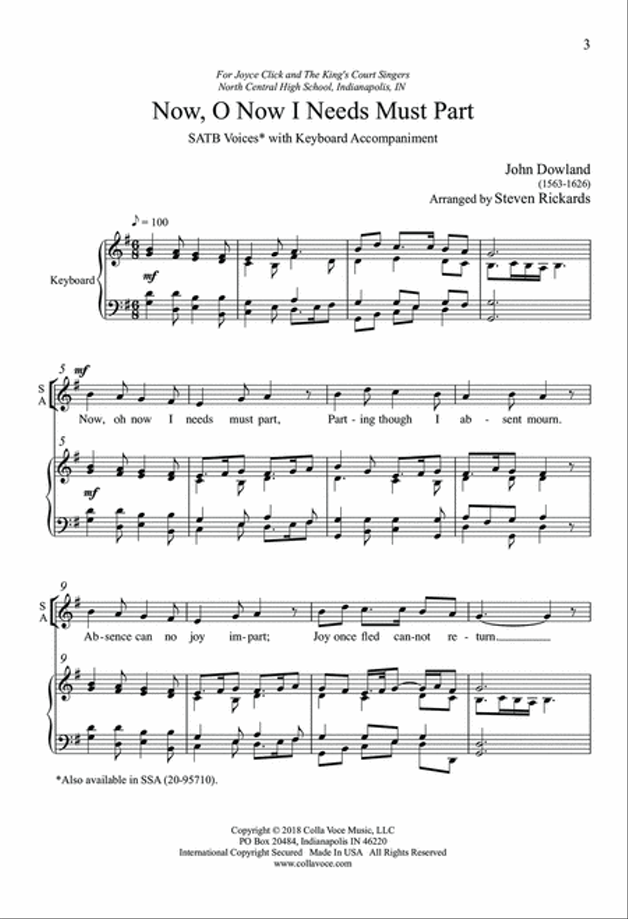 Now, O Now I Needs Must Part 4-Part scores gallery preview page 3