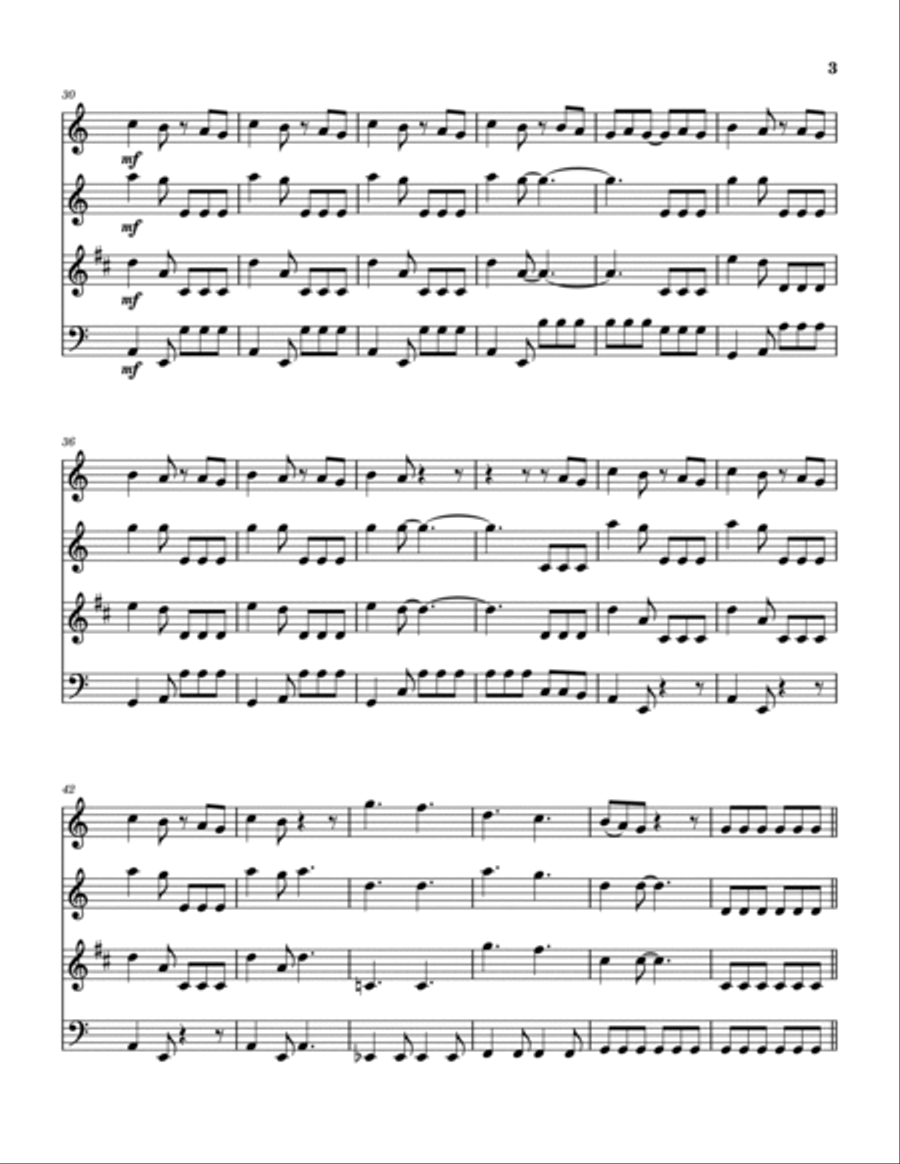Sail On Sailor Woodwind Quartet scores gallery preview page 4