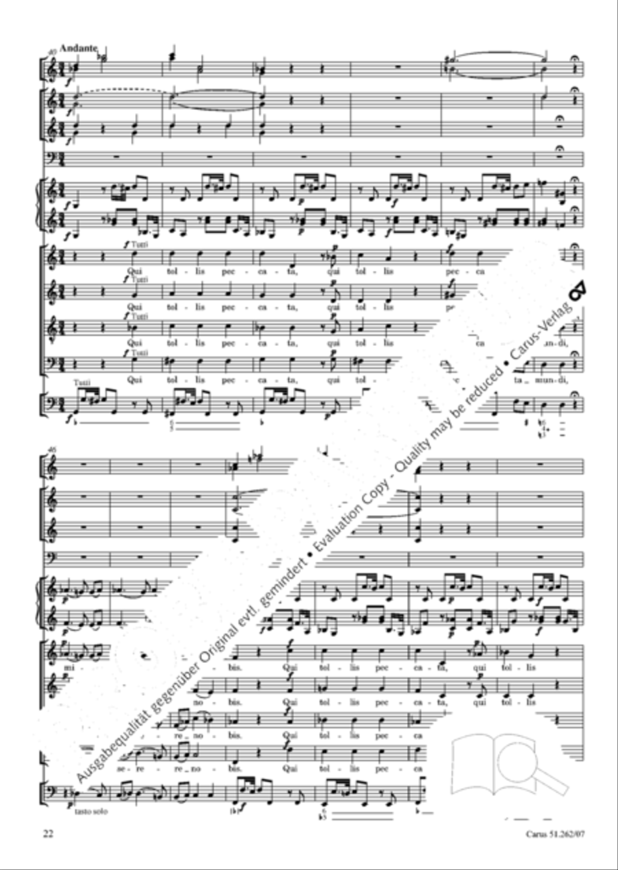 Missa longa in C major (Missa longa in C) 4-Part scores gallery preview page 23