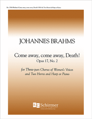 Book cover for Come Away, Come Away, Death!, Op. 17/2