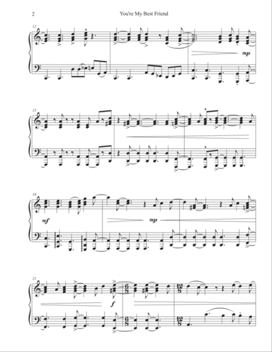 You're My Best Friend Piano Solo scores gallery preview page 2